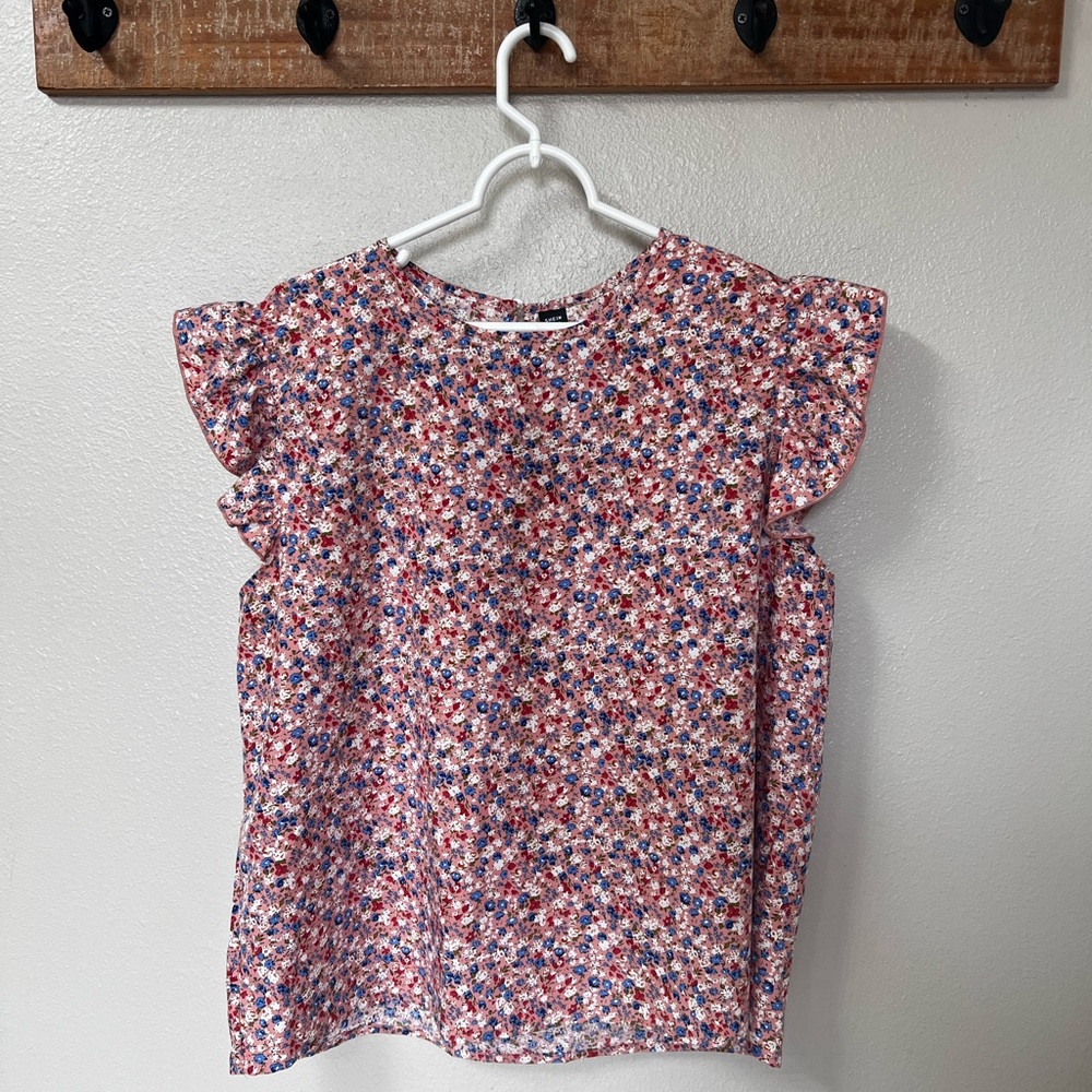 (4for $20 Bundle✅) SHEIN Curve Floral Top with Ruffle Detail